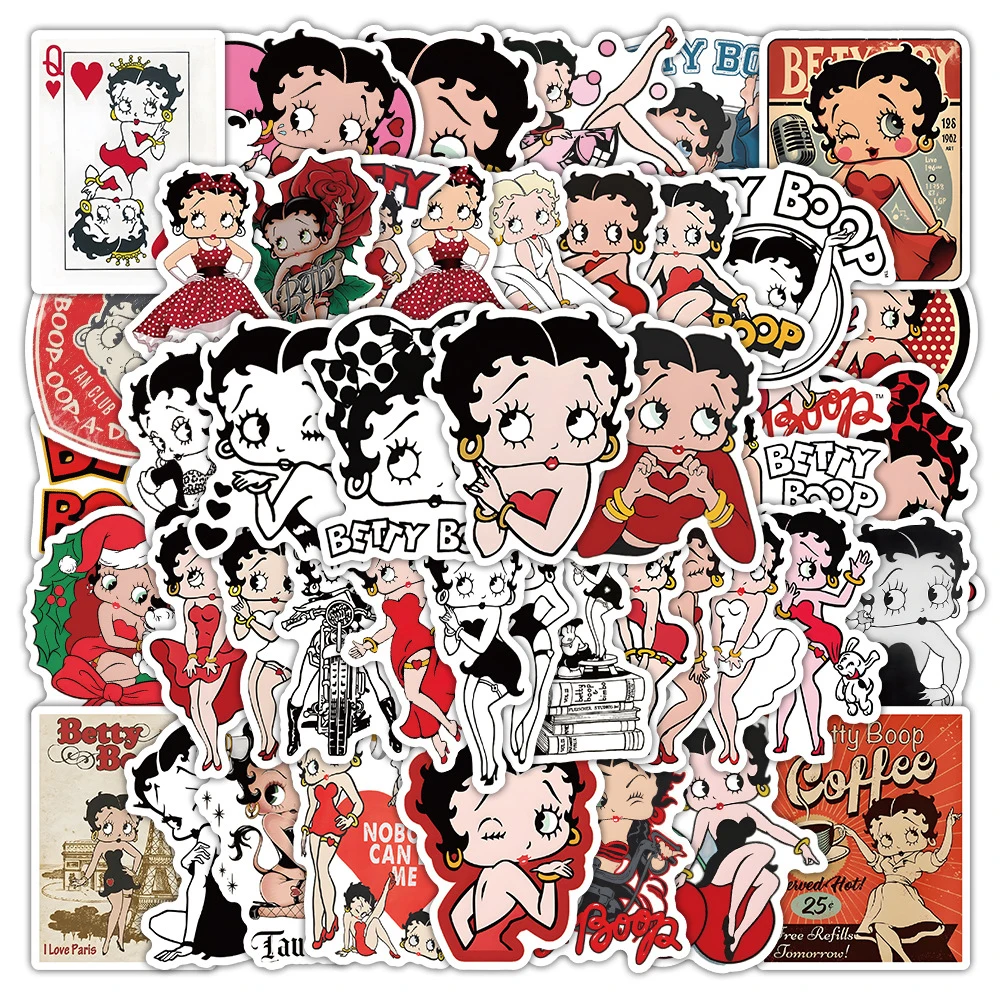 10/30/50PCS Cute Cartoon Betty Boop Stickers Kawaii Girls Decals Waterproof Graffiti Notebook Phone Laptop Kawaii Sticker Toys