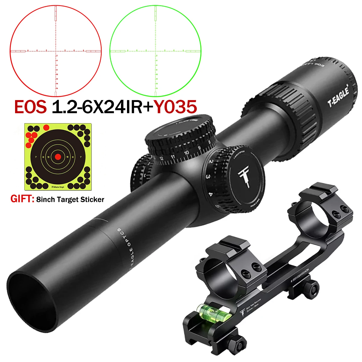 T-Eagle EOS1.2-6X24IR Hunting Riflescope Outdoor Compact Optical LPVO Airsoft Sight Tactical Telescopic Scope 11mm/20mm Mount