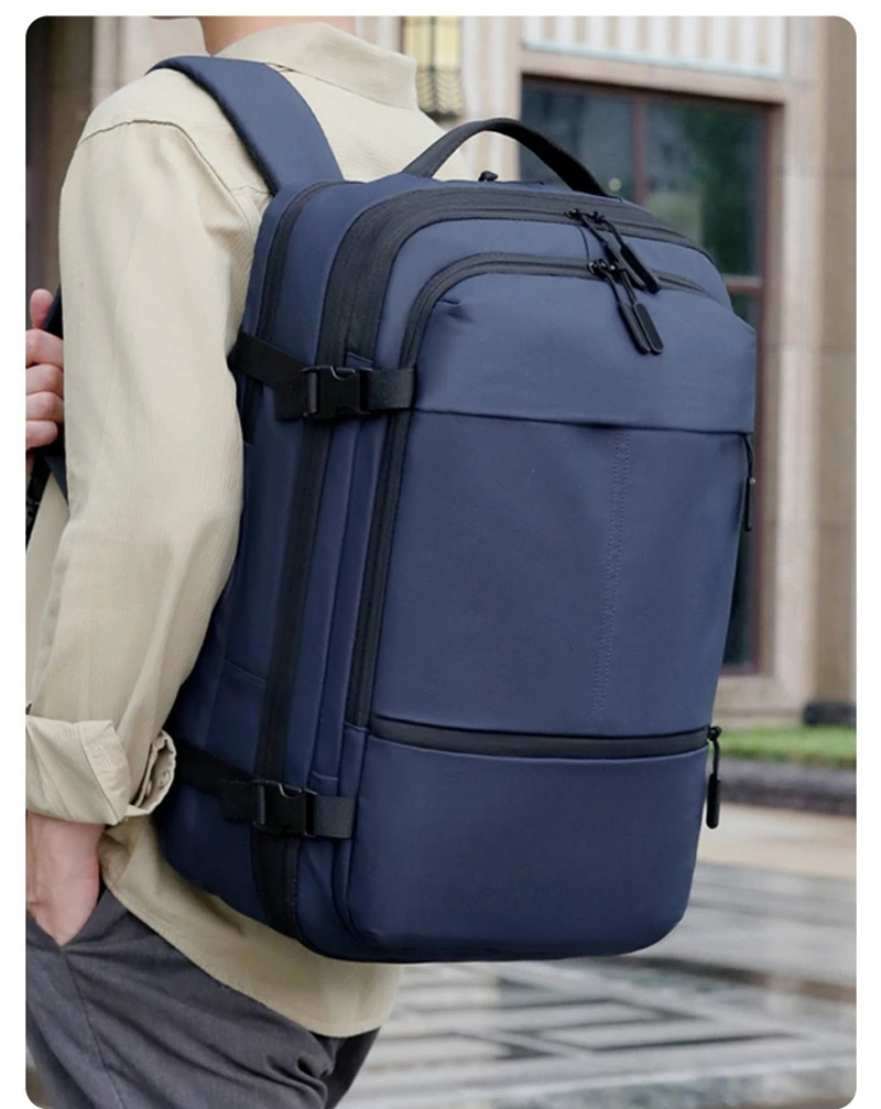 Nesitu Expandable A4 14 15.6 16 inch Laptop Men Women Laptop Backpack Schoolbag Travel Bag Green Black Grey Blue M9905