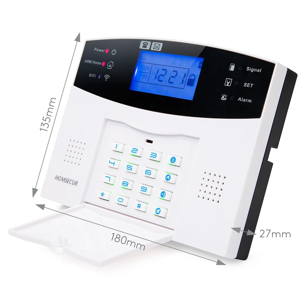 HOMSECUR Wireless &Wired WIFI Tuya Smart 4G GSM SMS Autodial Burglar Alarm System+Pet-Immune/Friendly PIR Door Window Sensors