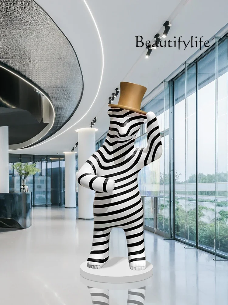 

Hotel cartoon character gentleman large ornament floor-to-ceiling large sculpture ornament sales office decoration