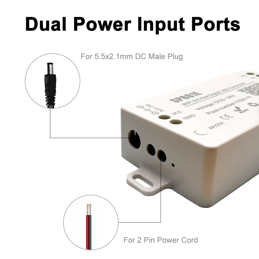 Wifi Art-Net SP801E Magia Sem Fio Personalizado Led Controller iOS Android Para Módulo De Painel De Matriz WS2812B WS2811 Light Strip DC5-24V
