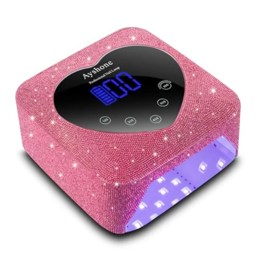 Cordless UV LED Nail Lamp72W Rechargeable Nail Dryer Gel Polish Light with Large LCD Display Rechargele Nail Curing Lamp for Sa
