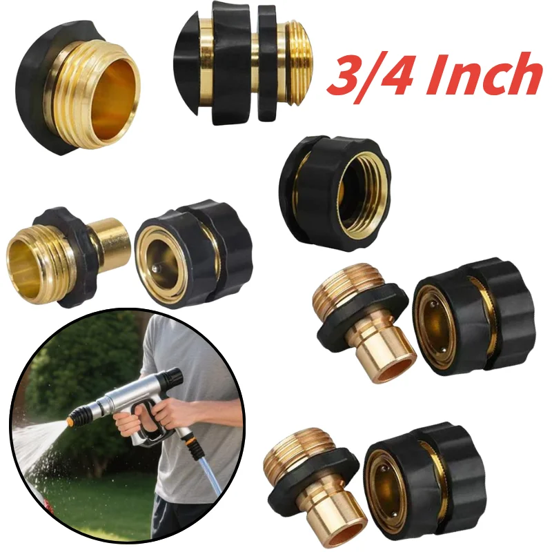 High Pressure 3/4 Inch Garden Washer Gun Fitting Connectors Universal Quick Connect Fittings For Car Washing Gun Foam Bottle