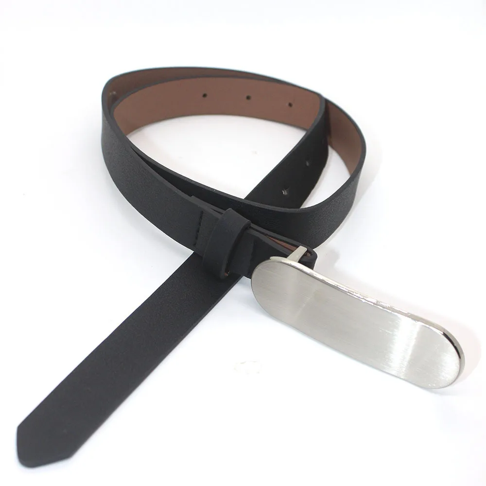 2023 Y2K Belt For Women Designer Pu Leather  Alloy Oval Buckle Waist Strap Female Girl Jeans Trouser Dress Decorative Waistband image 4