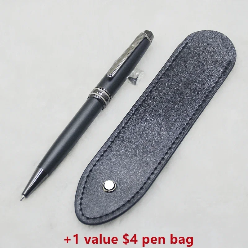 high quality Matte Black metal 163 MB ballpoint pen / Roller ball pen fashion Fountain pen with bag