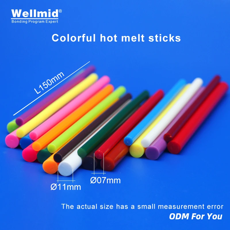 Colorful Hot Melt Glue High Performance EVA Stick DIY Artworks Decorations Toys bonding colored drawing or stereoscopic drawings