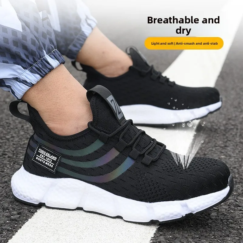 

Lightweight Safety Shoes industrial Anti-Impact Puncture-Resistant Work Shoes Breathable Sneakers Steel Toe Safety Boots for men