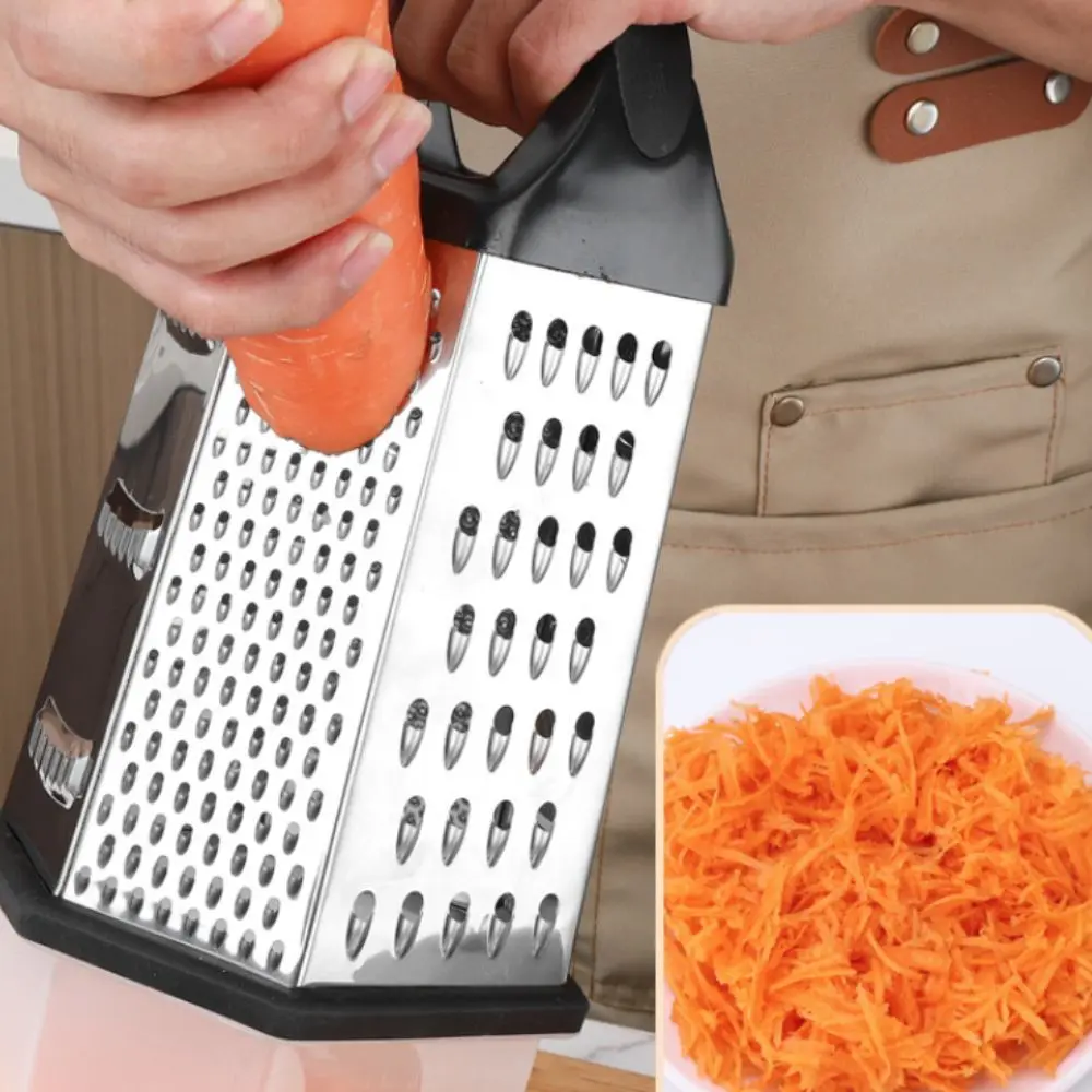 

6 Sides Multifunctional Vegetable Grater Stainless Steel Labor-saving Cheese Grater Manual with Storage Box Vegetable Shredder