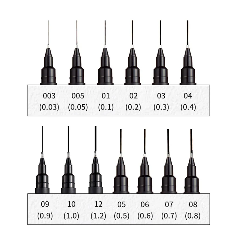 Japan UNI PIN-200 Syringe Pen Manga Design Drawing Pen Stroke Outlining Pen Set Waterproof Tracing Stationery Supplies