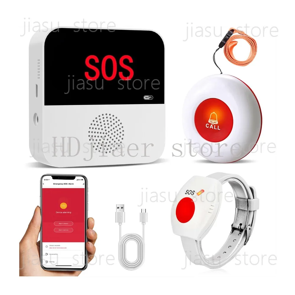 

Wireless Caregiver Pager Call Button - For Elderly Home Emergency Life Alarm with Wireless Connection