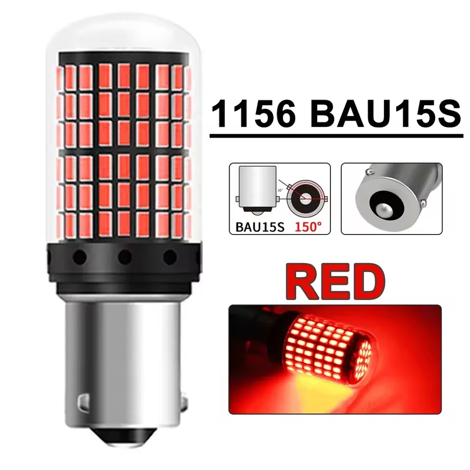 2 Stück 1156 BA15S LED CANBUS 3014 144 SMD 1157 BAY15D P21/5W 7440 T20 7443 Blinker Rückfahrlicht Bremslicht 12V Weiß