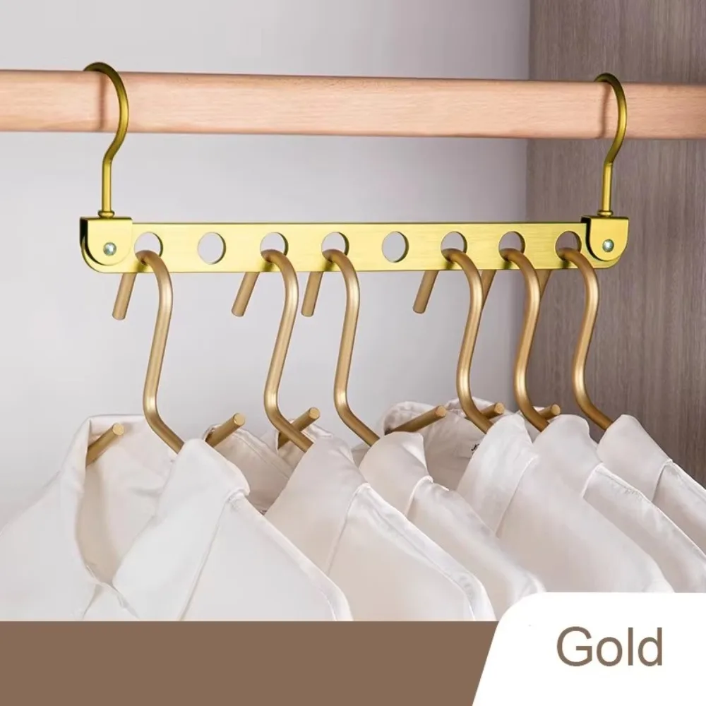 

6/8 Holes Storage Rack Rotatable Foldable Wardrobe Space Saver Metal Material Space Saving Design Hook Rack Closet Storage