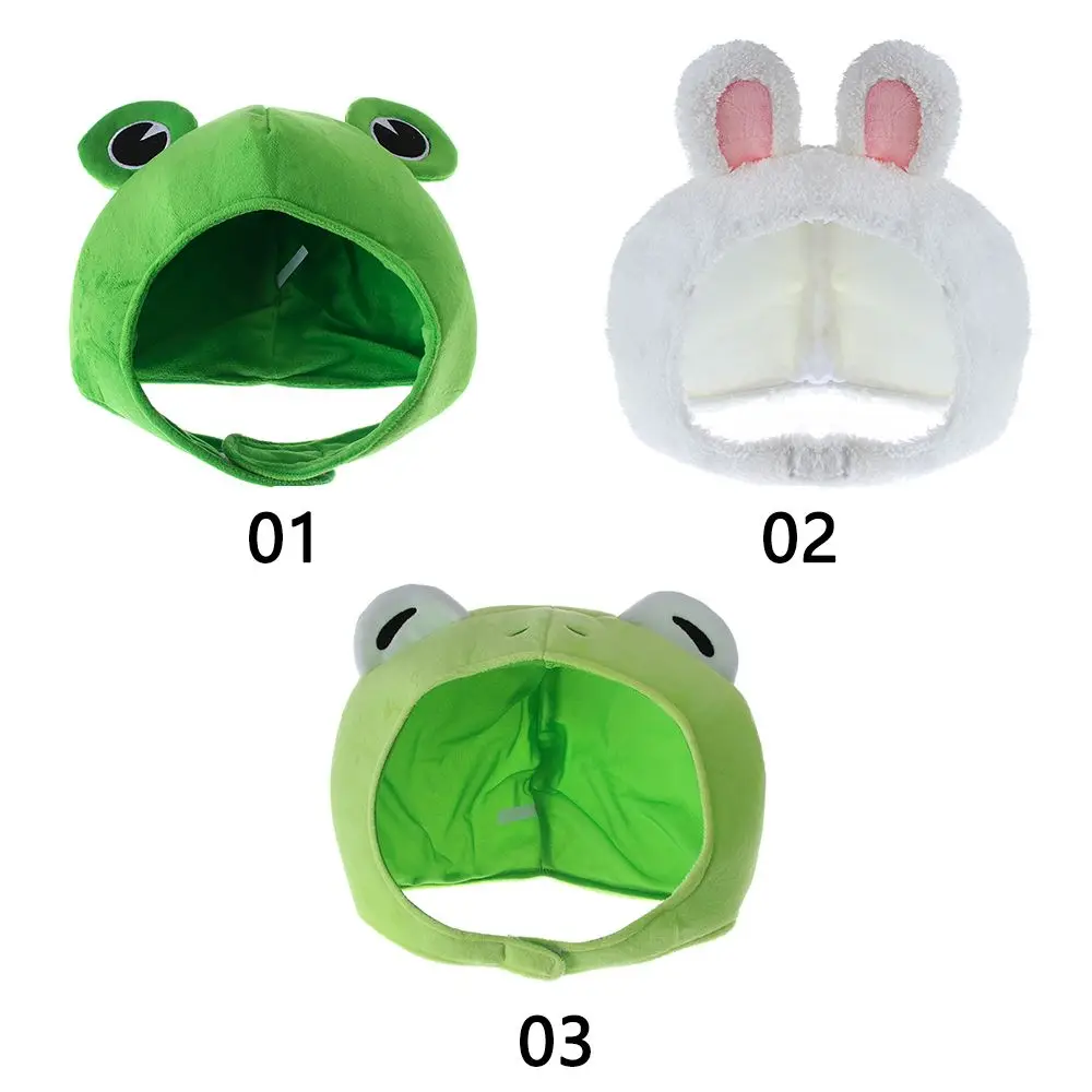 Funny Big Frog Eyes Cartoon Plush Hat Toy Green Headgear Cap Cosplay Costume