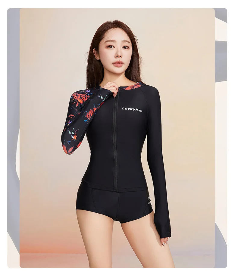 

Women 3Pcs Quick-Dry Outdoor Water Sports Beach Surfing Rash Guard Sun Protection Athletic Bathing Swim Shirt Trousers Skirt