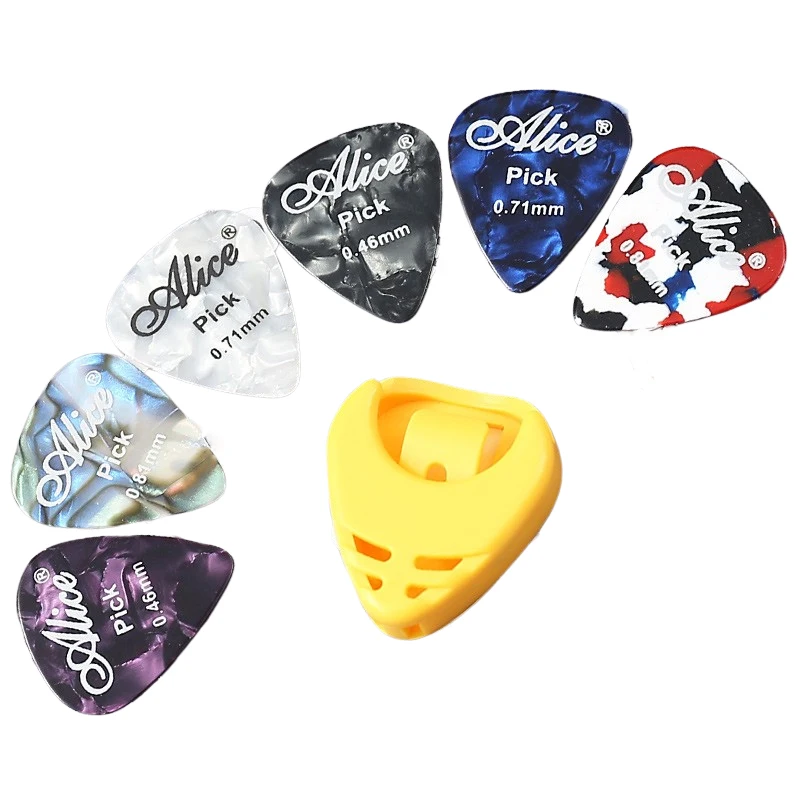 6pcs Alice Guitar Picks & 1 Plectro Titular Celuloid Picks Tuning Capotraste Mediador Caso Guitarra Acessórios