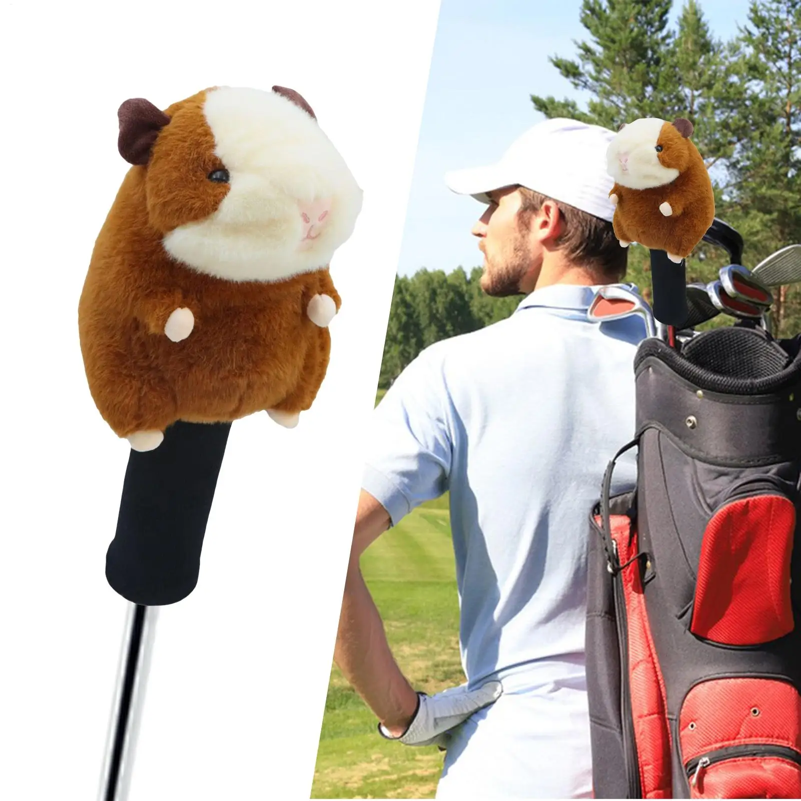 Golf Club Head Covers Plush Animal Design Driver Wood Iron Covers Set for Men Women Protection Tee Box Course Play Sport Gift