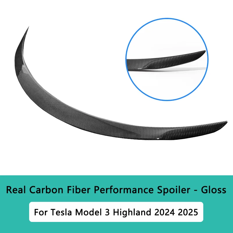 Model Y Juniper-spoiler voor Tesla Model 3. Highland Real Carbon Fiber-spoiler Hoge prestaties kofferbak staartvleugel auto-accessoire