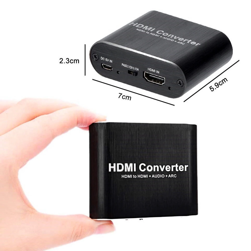 HD-MI audio extractor 4K 60Hz HD-MI 2.0 Audio Extractor ARC Splitter 5.1 Ch HD-MI to toslink audio converter for PS5 Xbox series