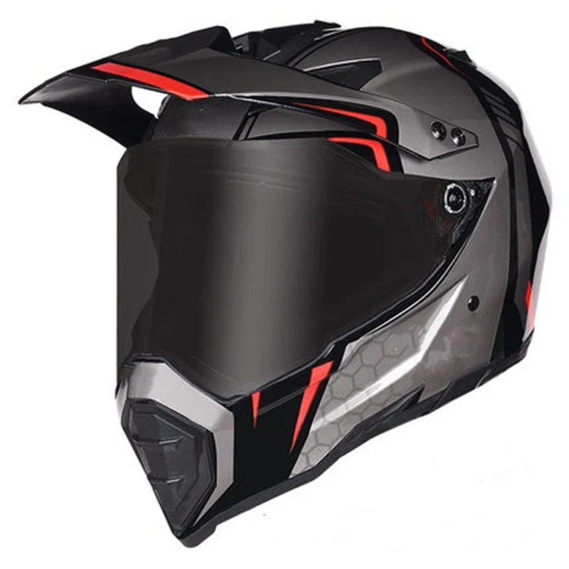 

Professional Motocross Helmet, Red and Gray, Off Road, ATV, Cross, MTB, Dh Racing, Motorcycle, Dirt Bike, White, CE, DOT