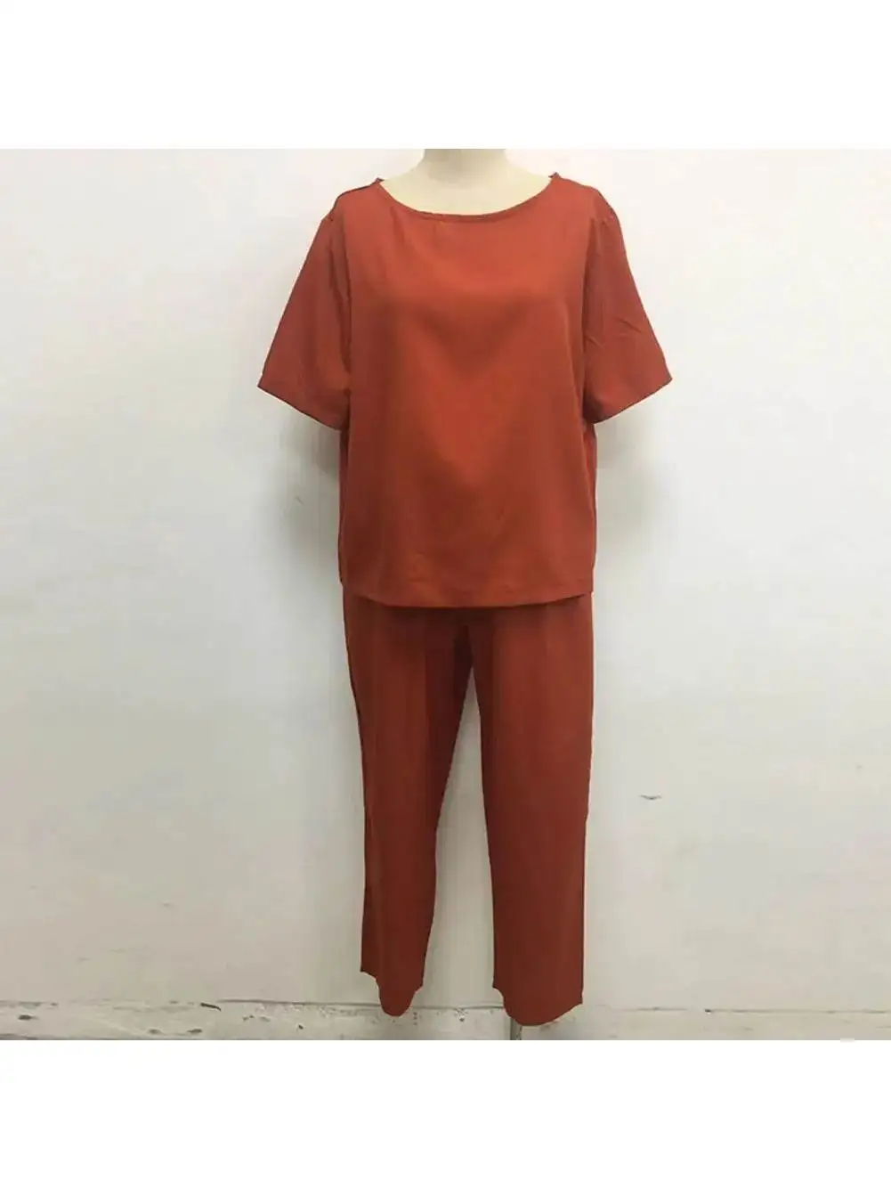 Women's Faion Matching Set T-irt Pants Casual Color Tee-piece Set Autumn Winter Middle-aged Suitable Student Work orm