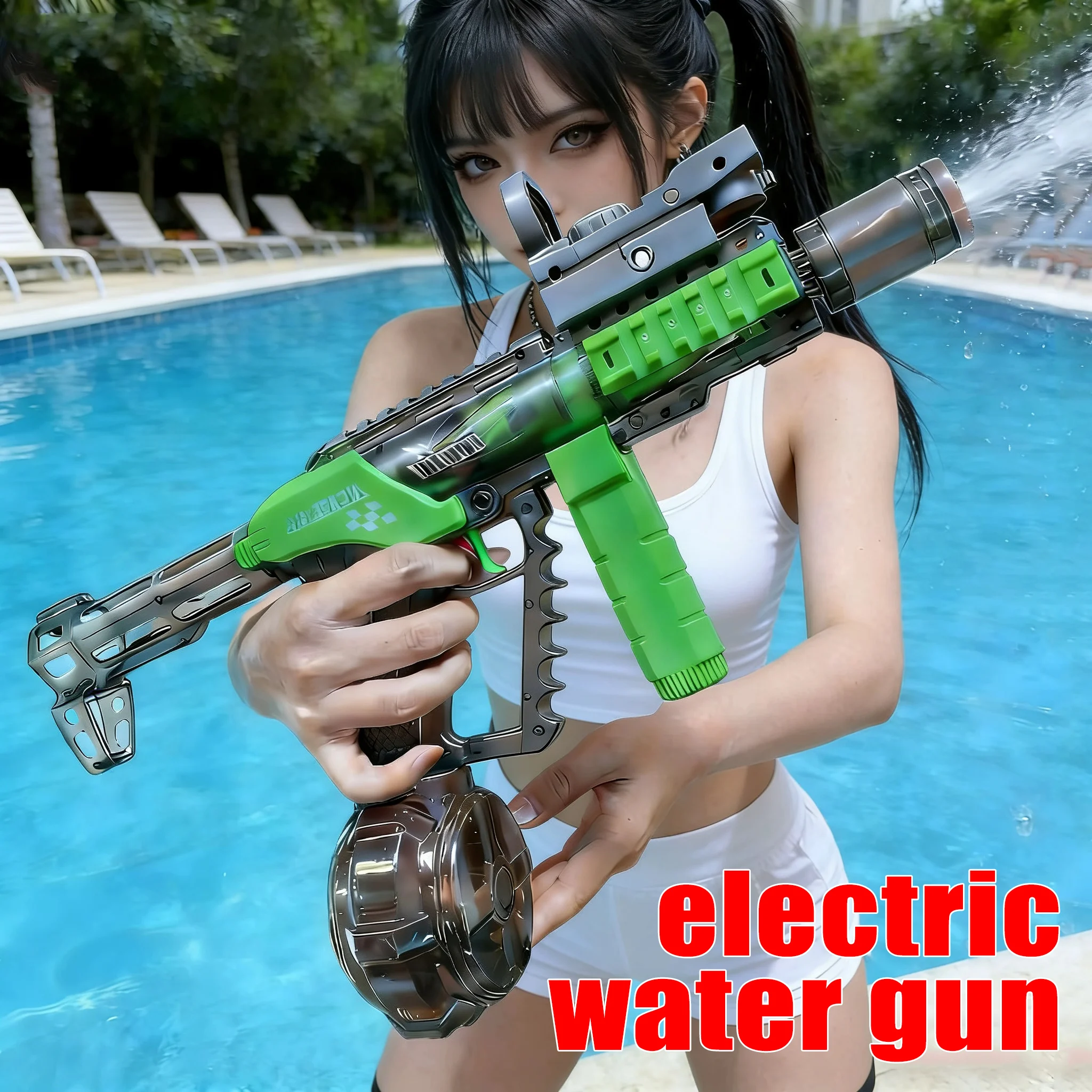 

Long Range Shooting Electric Water Gun Toys Children Automatic Sensor Muzzle Flame Squirt Gun Kids Summer Beach Pool Party Toy