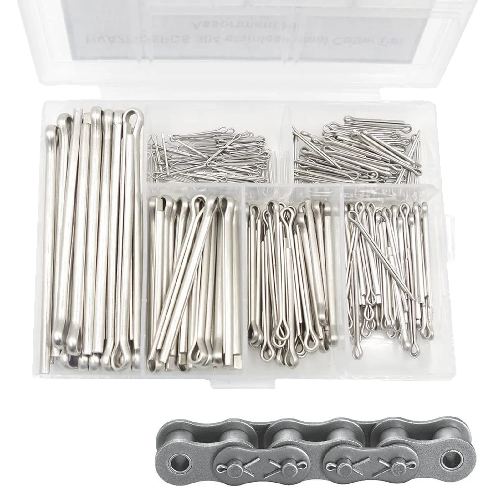 Cotter Pin Assortment 230 Piece Zinc Plated High-Quality Steel Split Pin Fastener Clips Kit Hair Pin Hitch Pin Clips Fastener