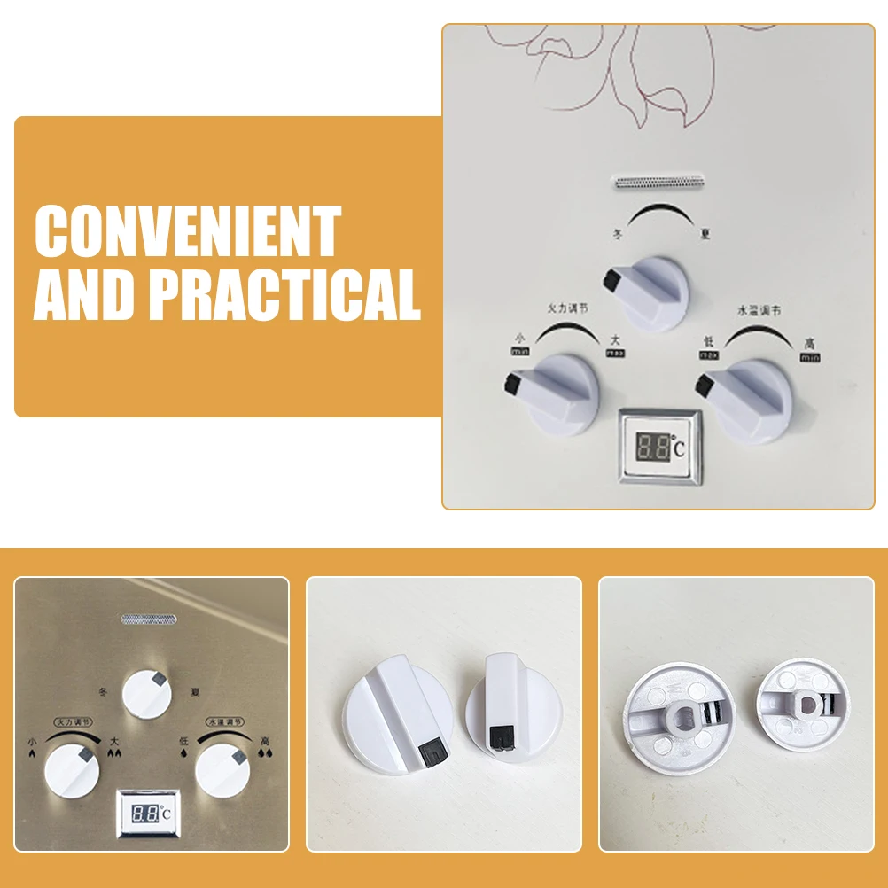 

3 Pcs Gas Knob Rotary Replacement White Safety Universal Adjustable Precise Temperature Control Hot Water Heater
