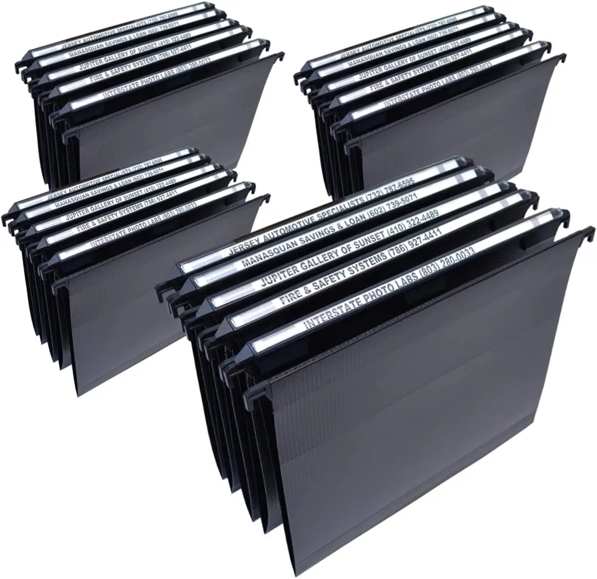 

Magnified Hanging File Folders Set of 20 Black with 11-Inch Indexes for Fast File Retrieval