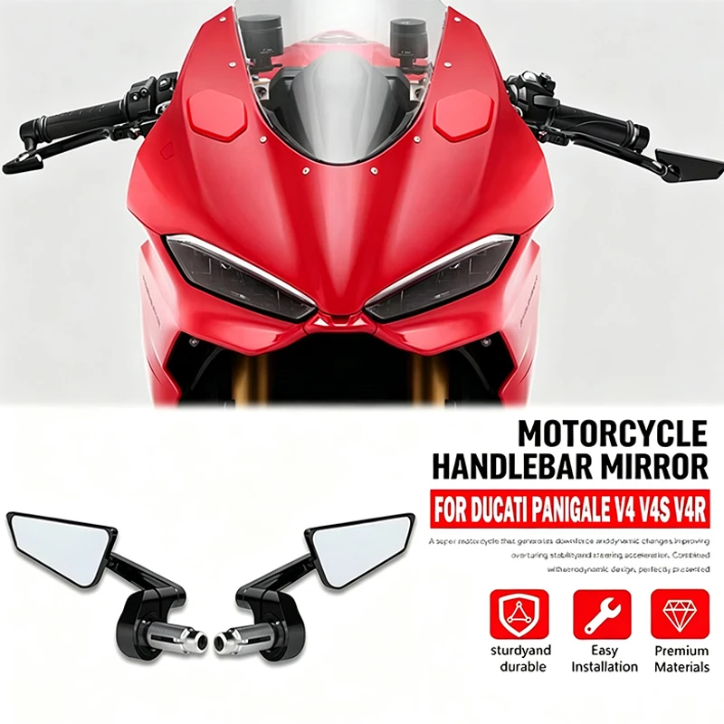 

Fit For Ducati Panigale V4 V4S V4R 2025 New Motorcycle CNC Aluminum Rearview Mirror Motorbike Bike Handlebar Rear View Mirrors