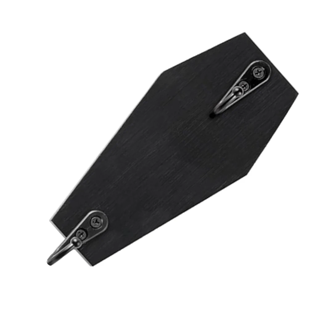 

Coffin Shaped Wall Mount Black Home Decor Gothic Wood Hooks Hanging Rack For Keys Bag Coat Small Hooks Wooden Hook