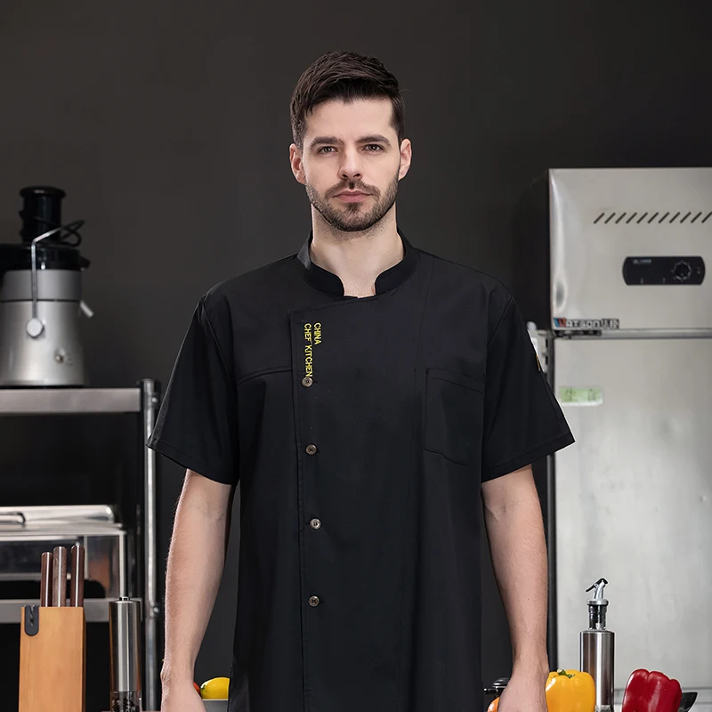 Uniforme Chef Profissional para Cozinha, Roupas de cozinha, Jaqueta de trabalho restaurante, Uniforme do Hotel