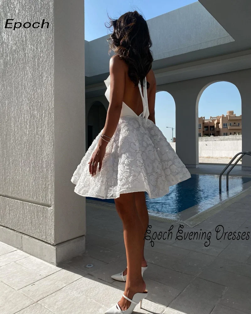 Epoch Short Evening Dress فساتين السهرة Elegant Appliques Halter A-Line Mini Beach Cocktail Prom Gown For Lovely Women 2024