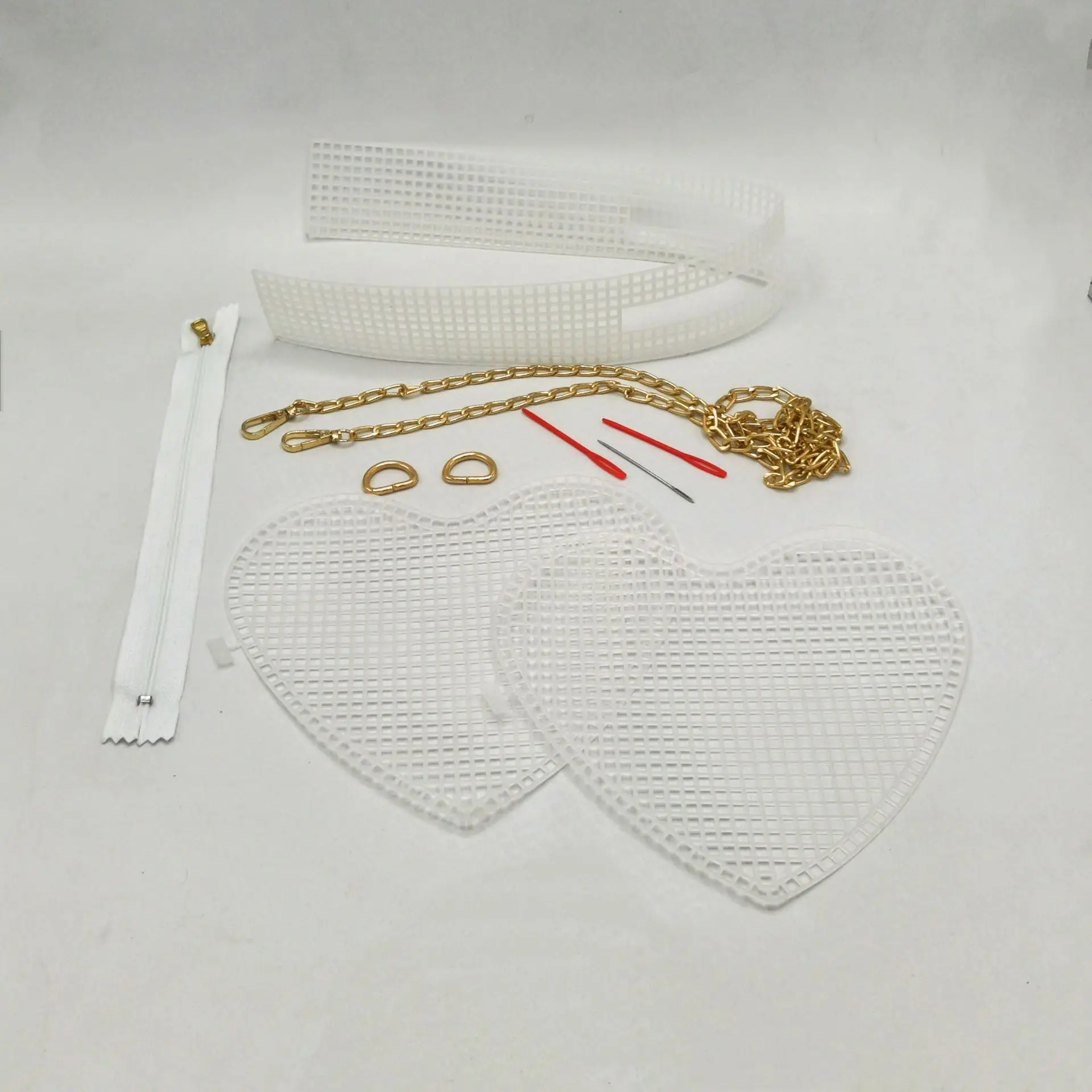 Weihnachts geschenk Herz stricken Weben Kunststoff Mesh Sheet DIY Nähen gewebte Tasche Zubehör Geldbörse Herstellung liefert Häkel projekte – Detail 12