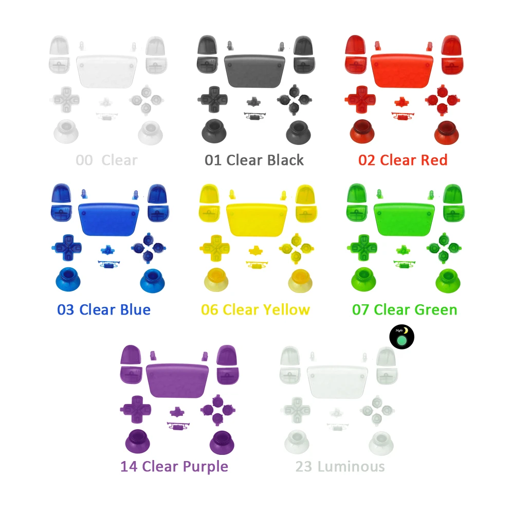 16ชิ้นตั้งค่าทิศทางปุ่มกด L1 R1 L2 R2ปุ่มหัวเห็ดทริกเกอร์สำหรับ Sony PlayStation 5 PS5 dualsens V1.0