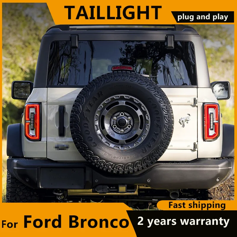 LED Tail Light Assembly for Ford Bronco taillights 2020 2021 2022 2023 LED Turn Signals Brake Reverse Light DRL Car Rear Lamp