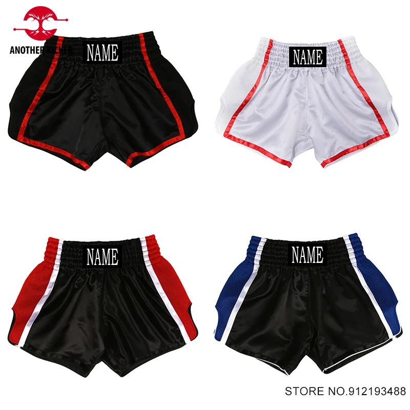 Muay Thai Custom Bo Shorts Men Women Child Satin Combat MMA Martial Arts Clothing Fighting Grappg Kickbo Pants