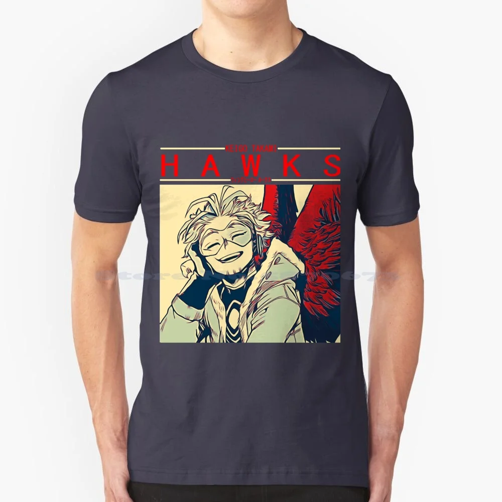 Hawks T Shirt 100% Cotton Tee All Might Boku No Hero Academia Deku Izuku Midoriya Katsuki Bakugo Manga Shoto Todoroki Bnha