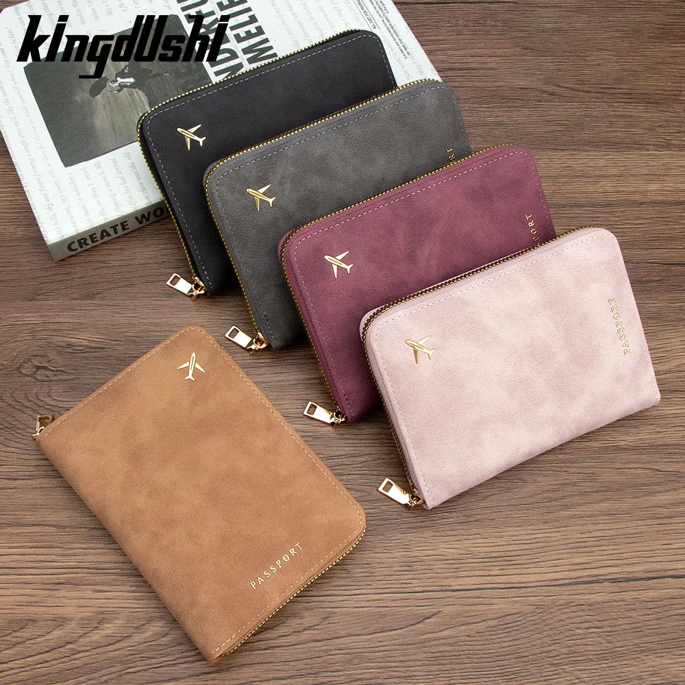 Multi Functional Advanced Portable RFID Anti-Theft Brush Passport Bag Travel Ticket Document Card Storage Zipper Passport Cover