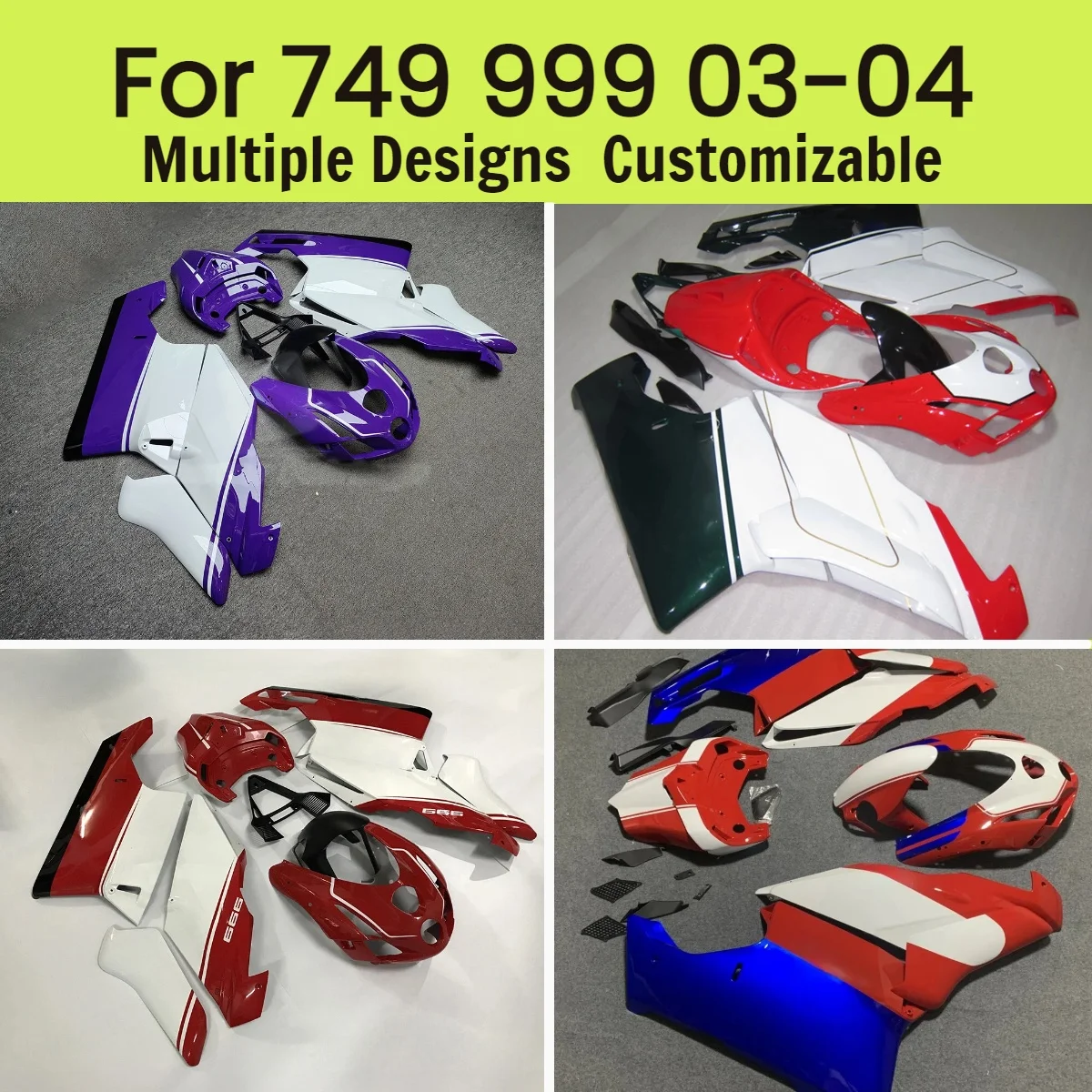 

Комплект обтекателей из ABS-пластика 999 2003 2004 для DUCATI 749 03 04, неоригинальные литые облицовки кузова мотоцикла