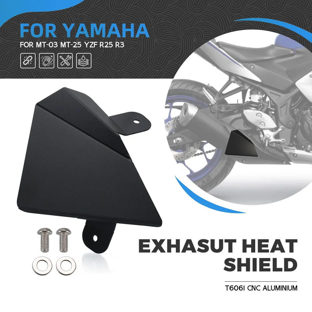 

For Yamaha YZF R3 R25 MT-03 MT-25 MT03 MT25 2016-2020 2021 2022-2023-2024 Exhaust Muffler Heat Shield Protection Guard Cover