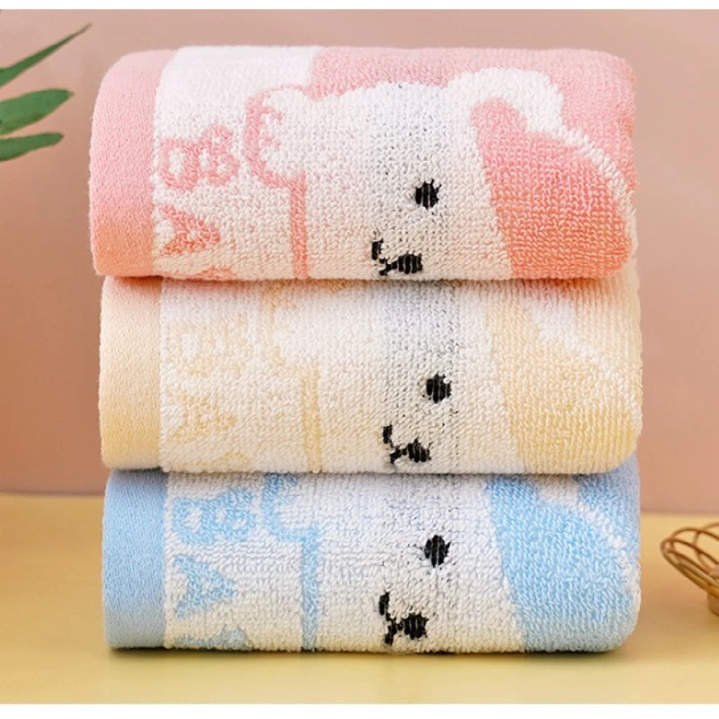 Children's Towel Jacquard Absorbent Thickened Pure Cotton A Class Kindergarten Baby Wash Face Cute Gift Small Towel