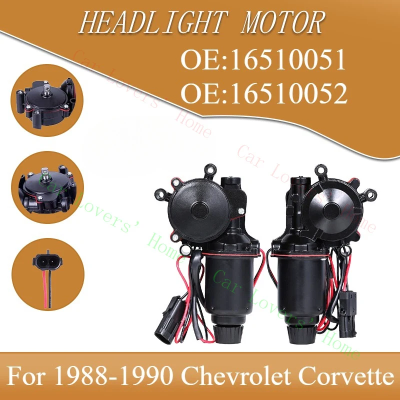 A+ 2X Headlight Motors For Chevrolet Corvette C4 1988-1990 Only 2 Wires Left&Right
