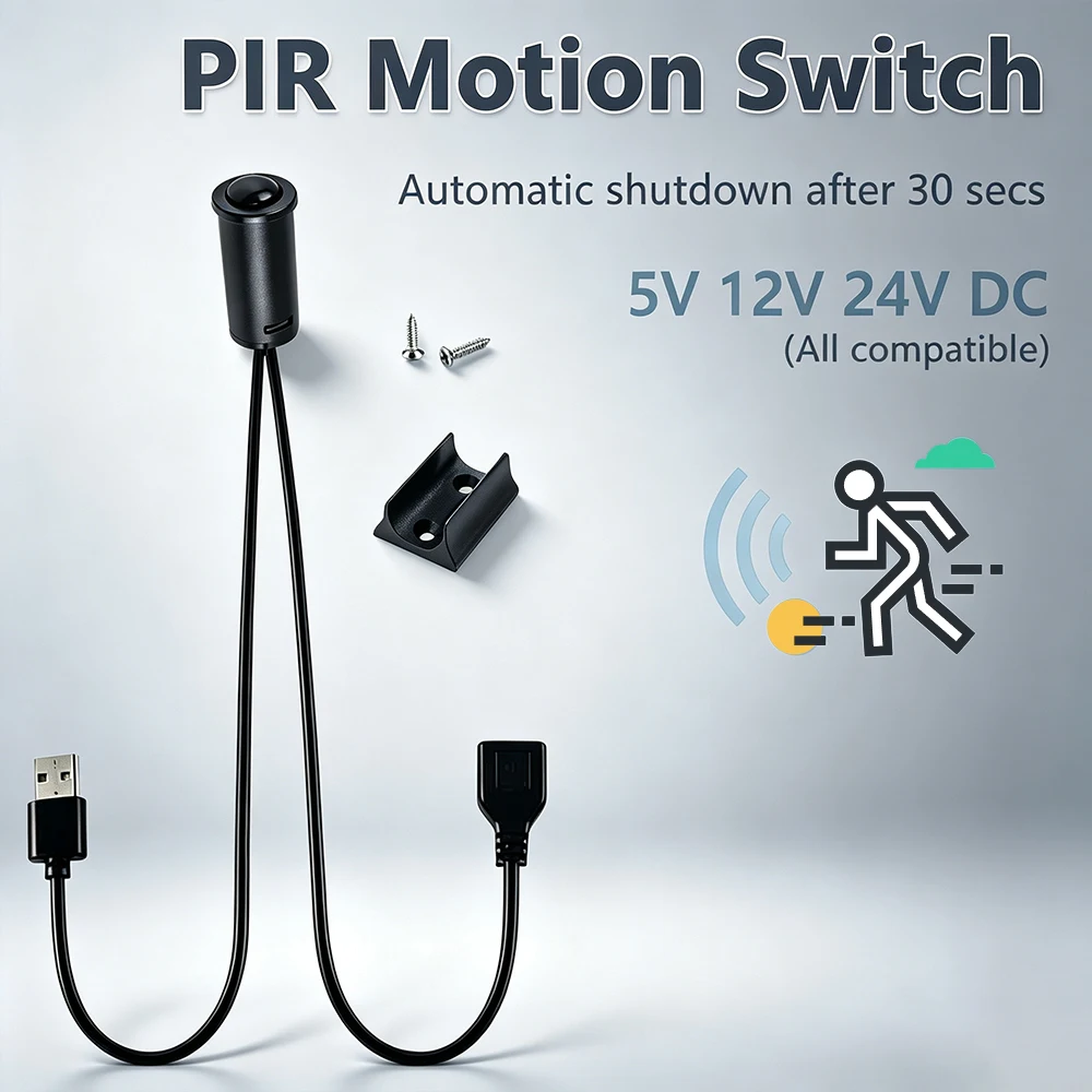 Factory  Sales 12V24V Human Detection Sensor Light Automatic on Off/PIR Motion Sensor Smart Home Product Inductive Switches