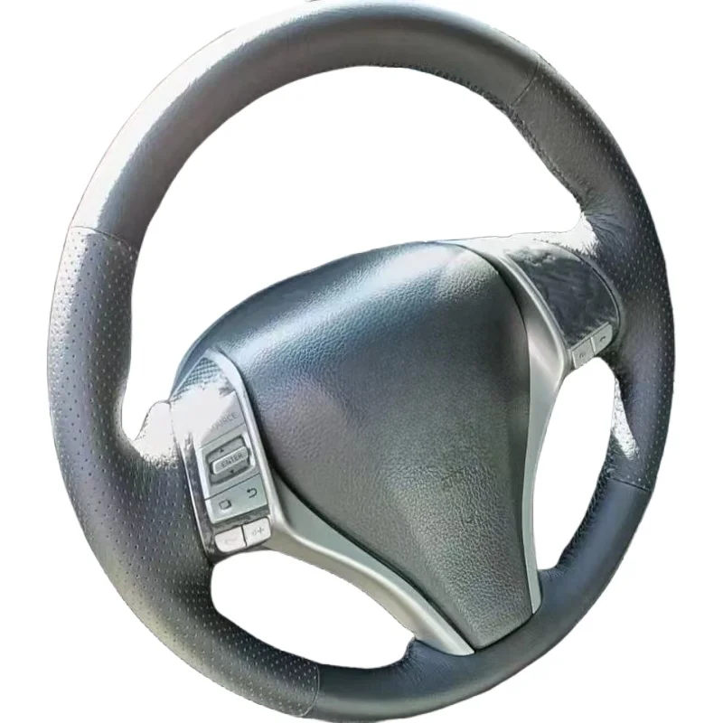 مخصص مخيط يدويا الأسود ستوكات الجلود غطاء عجلة القيادة سيارة لنيسان Teana ألتيما 2013-2018 X-Trail قاشقاي 14-17
