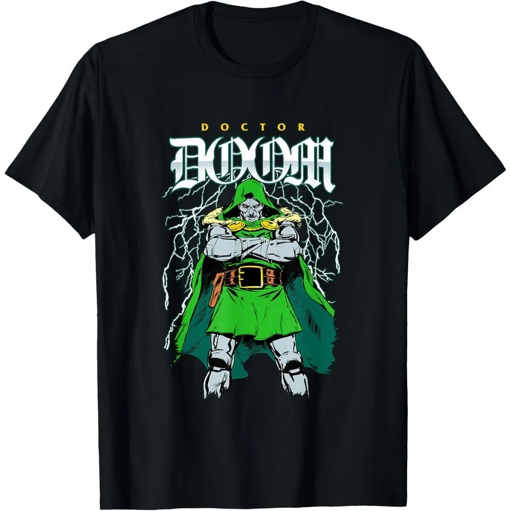 Camiseta Doctor Doom Marvel Unisex de Manga Corta, Estilo Villano, Algodón, Corte Clásico, Cuello Redondo, Colección para Adultos Coleccionistas