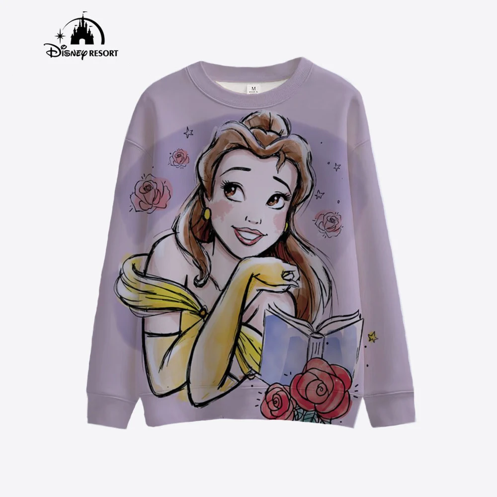 Harajuku women\'s sweater lazy hoodie sports pullover casual shirt women\'s 2024 retro hoodie Disney Princess