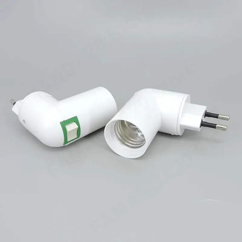 EU Plug Adaptor 360 Degrees Adjustable E27 Lamp Bulb Bases Socket LampHolder Adapter LED Light Converter M20