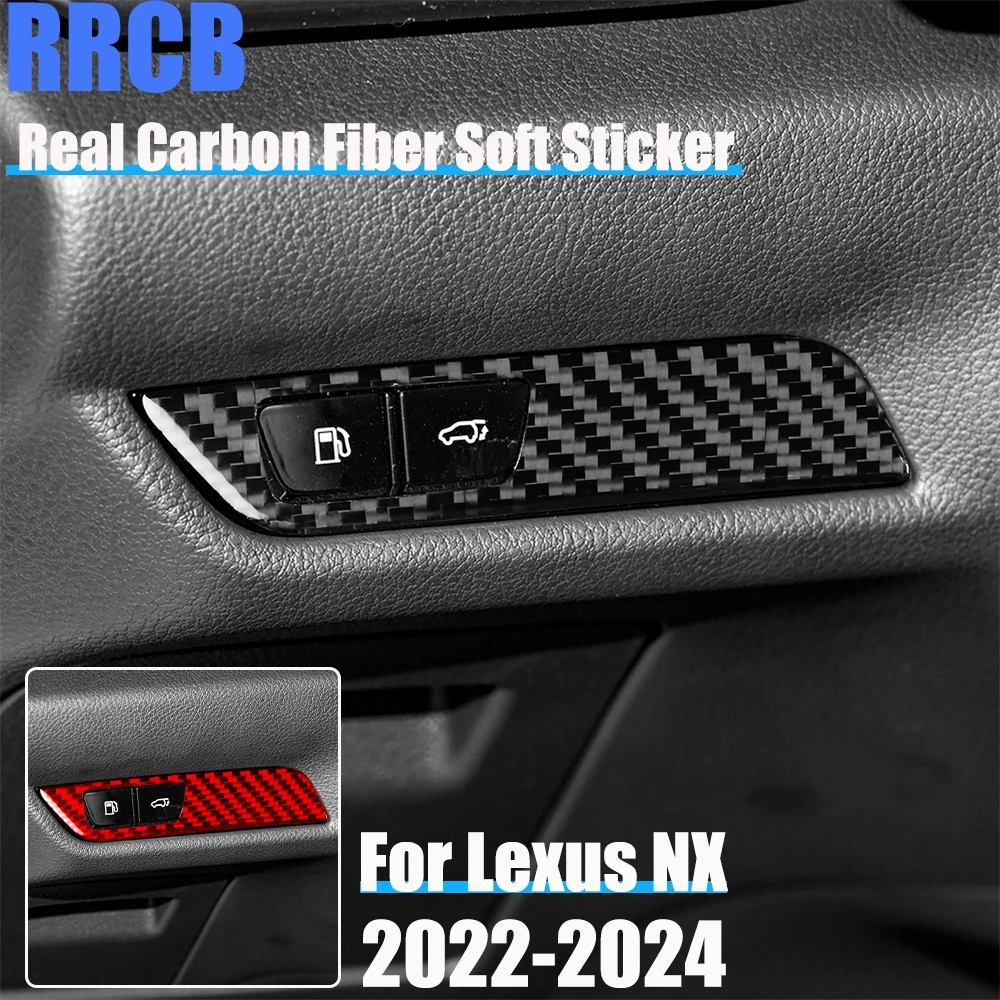 

Real Carbon Fiber Car Accessories Fuel Cap Switch Trim Cover Soft Sticker For Lexus NX260 NX350H NX400H NX450H 2022 2023 2024