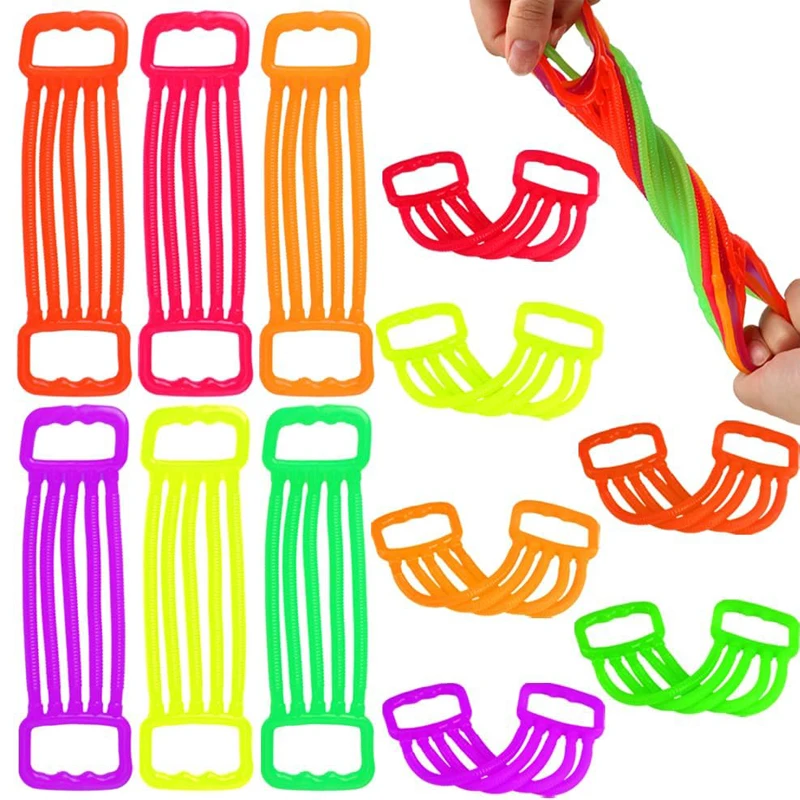 36/12PCS Kleine Spielzeuge Sensorischen Zappeln Dehnbare Saiten Brust Expander Kinder Party Goodie Geschenk Tasche Stuffer Füllstoffe Regalos Divertidos